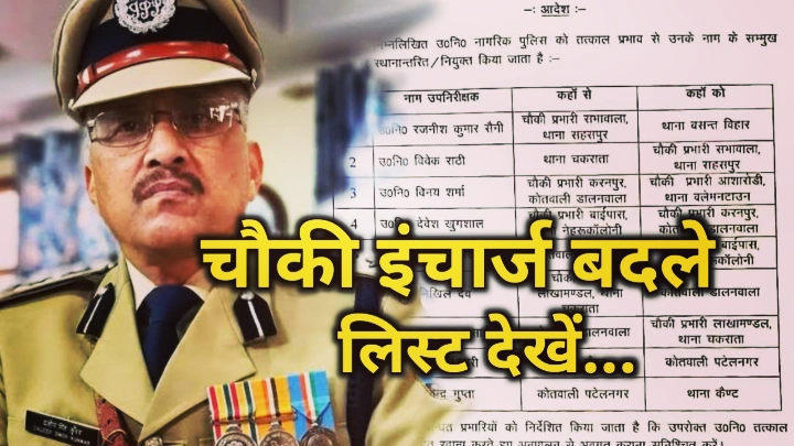 Dehradun chowki Incharge transfer