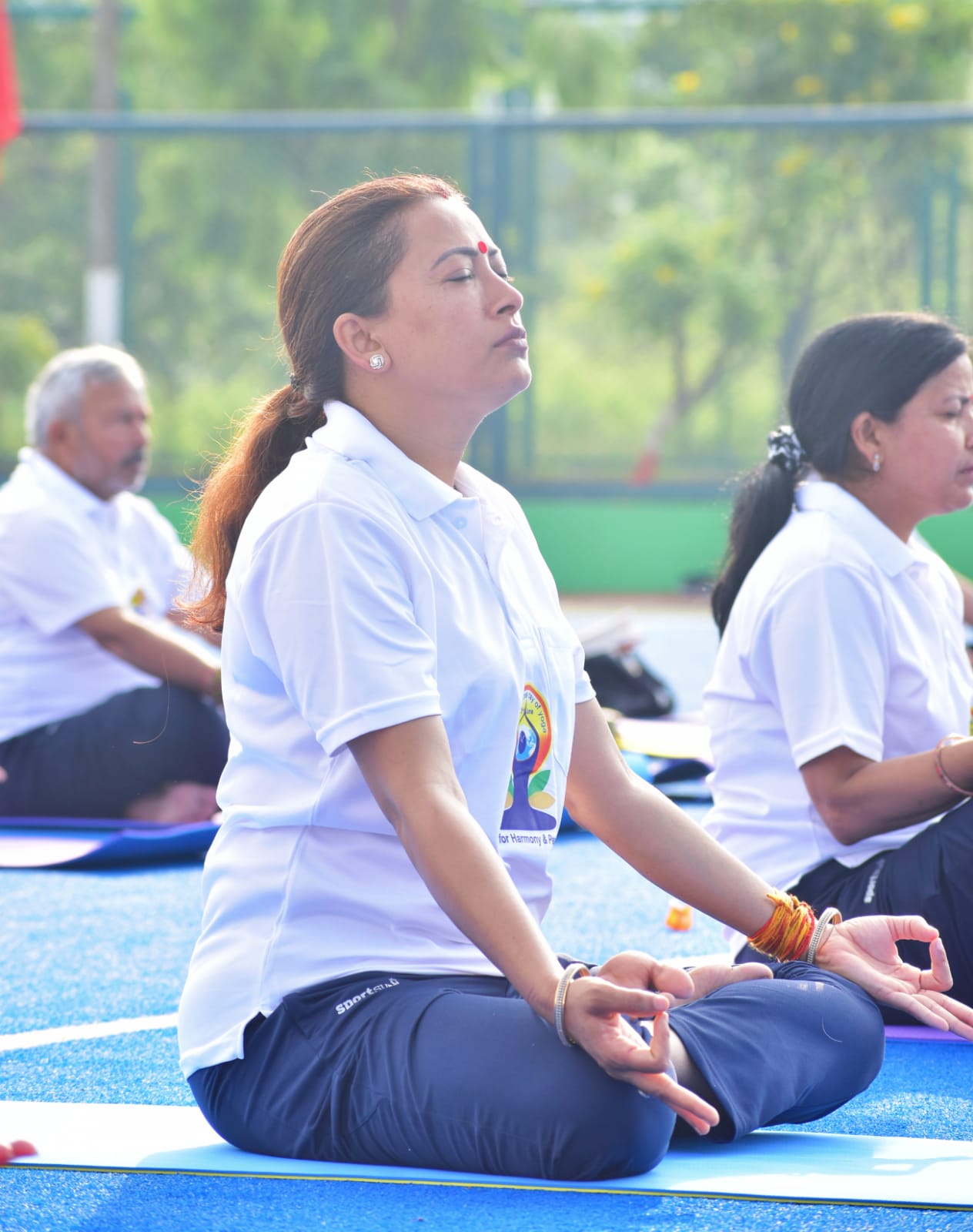 रायपुर स्पोर्ट्स कॉलेज में अंतरराष्ट्रीय योग दिवस पर मंत्री ने खिलाड़ियों संग किया योग | 9th International Yoga Day 21 June 2023 4 21 June 2023 9th International Yoga Day