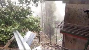 debris fell on the hotel in Rudraprayag
