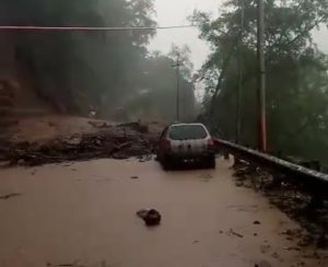 debris fell on the hotel in Rudraprayag