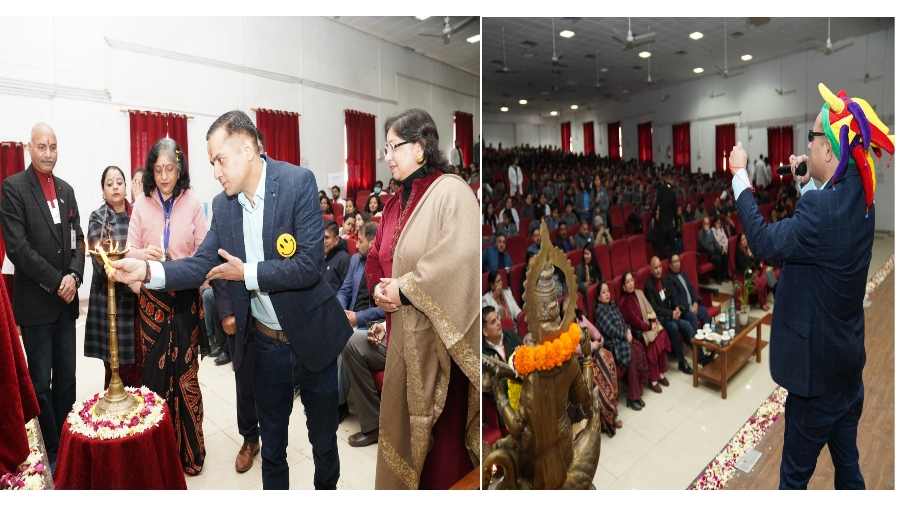 श्री गुरु राम राय विश्वविद्यालय में 2 घण्टे तक हा हा हा.. वर्ल्ड रिकाॅर्ड होल्डर के साथ लाफ्टर योग सैशन में फेकल्टी और छात्र-छात्राएं हुए लोटपोट 1 IMG 000000 000000 16